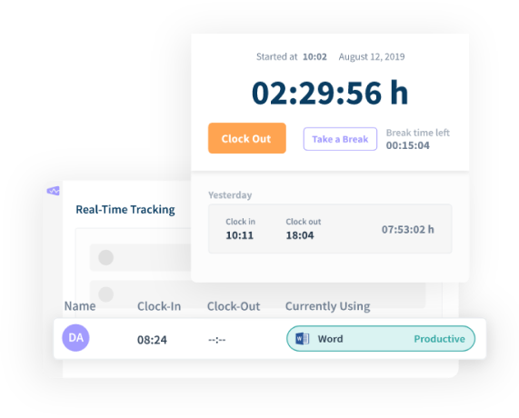 A screenshot of Workpuls time tracking app for employees