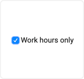 Para habilitar la integración solo durante las horas de trabajo, la configuración del calendario de Outlook desde DeskTime, marque la casilla "Solo horas de trabajo" y haga clic en Guardar.