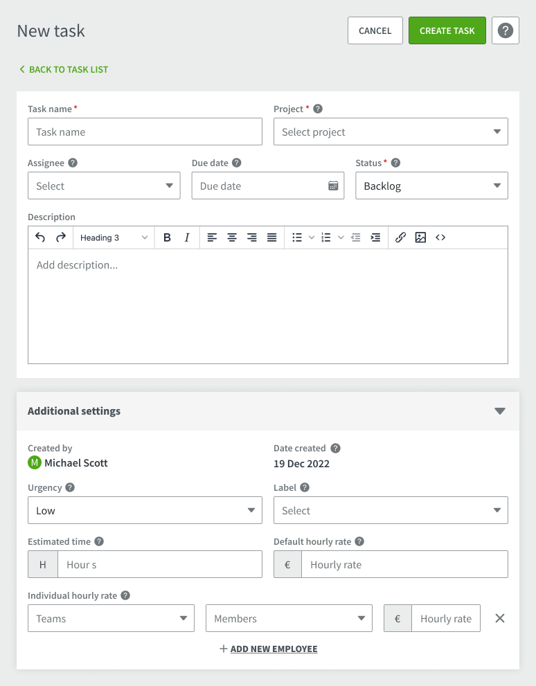 new-taskscreenshot of a new task in desktime projects