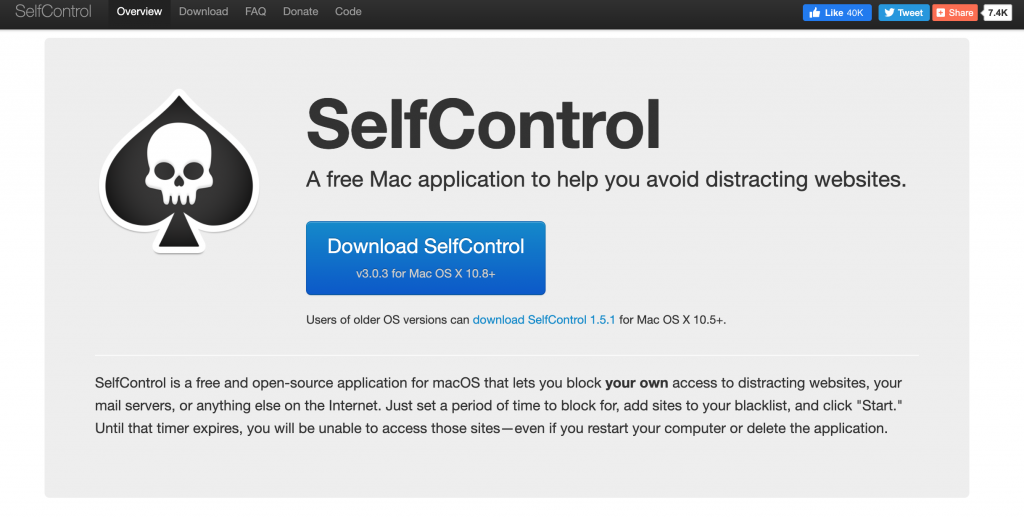 SelfControl app