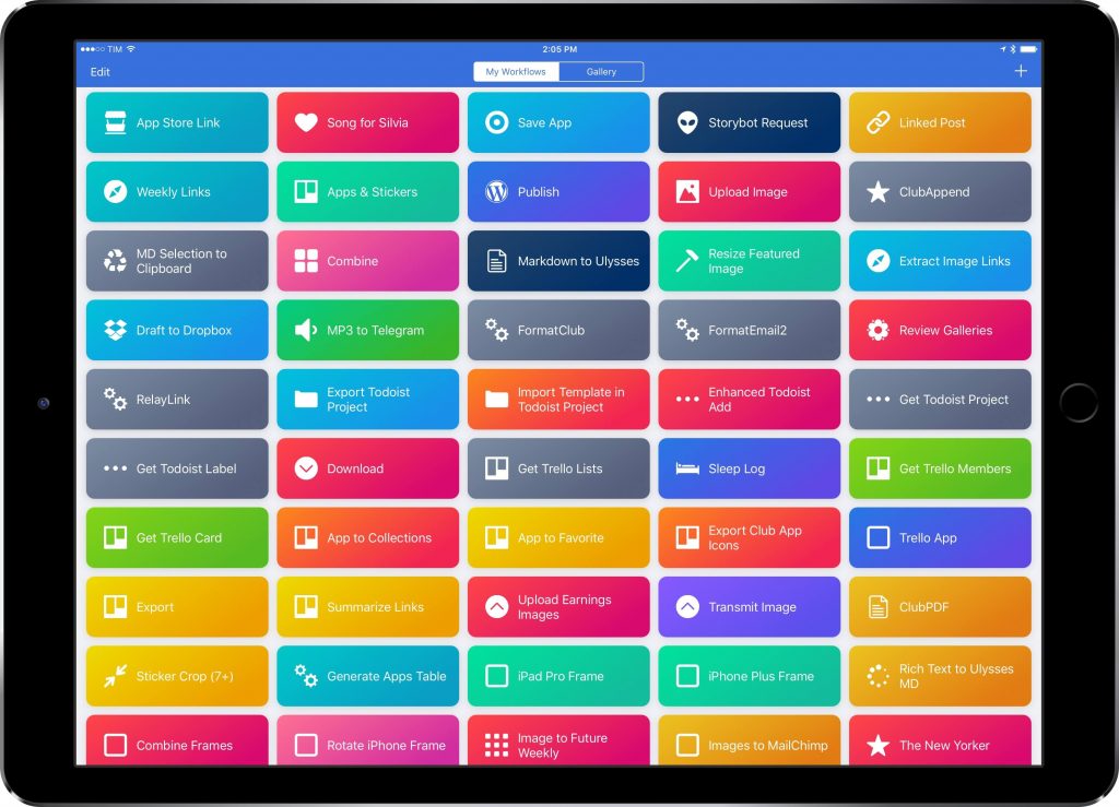 A screenshot of Workflow time management for iPhone