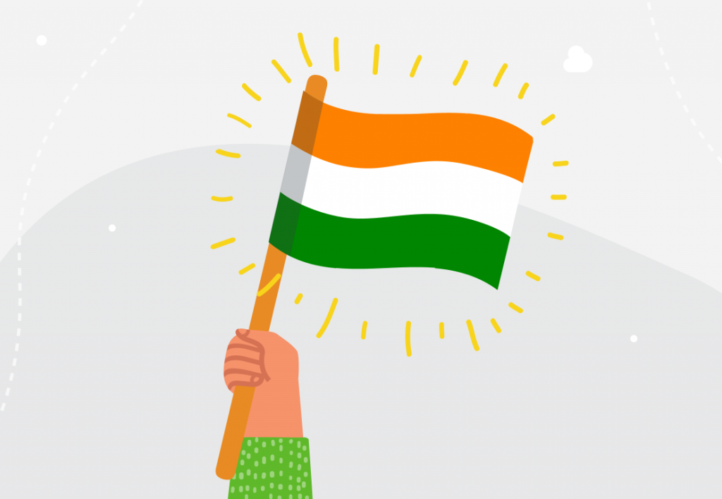 India's flag in a person's hand