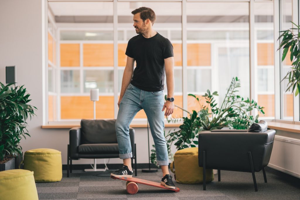 Man on a balance board