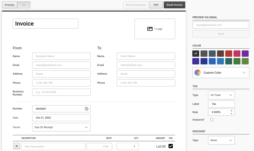 invoice simple