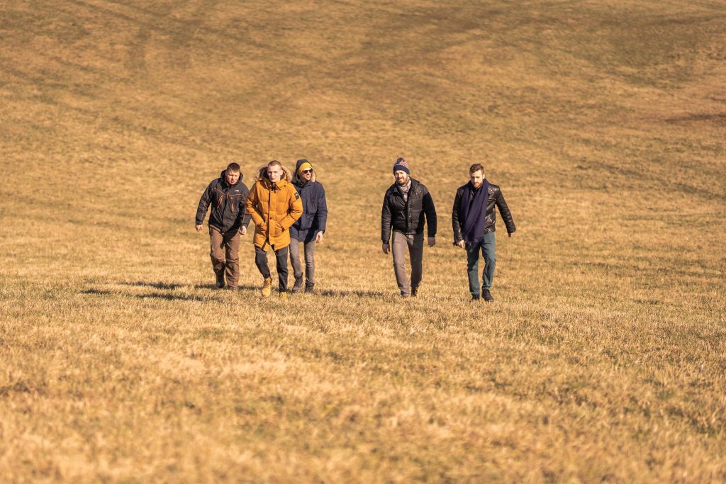 men walking in nature