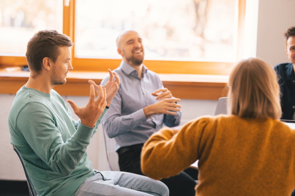 man showing how to do preparation for meetings