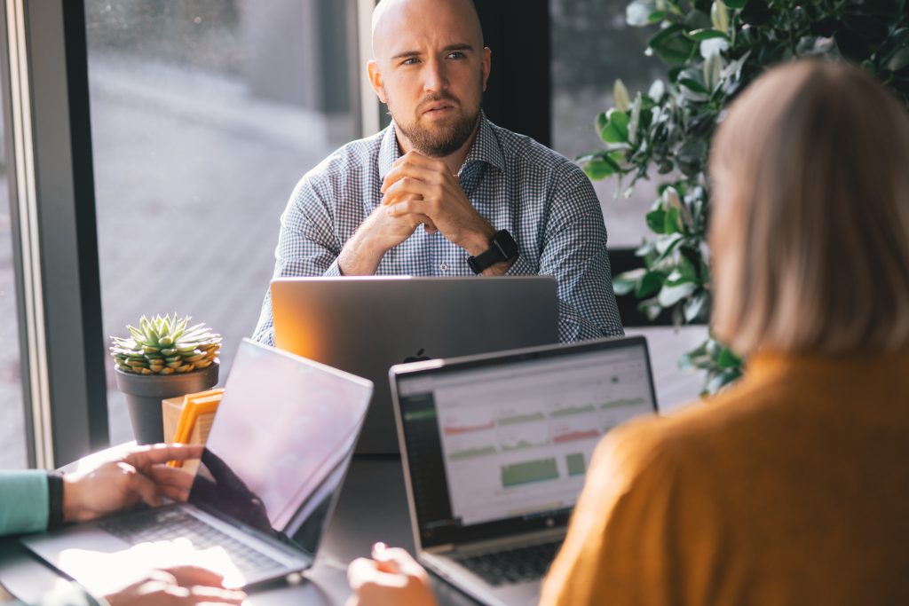 man looking for tips for productive meetings