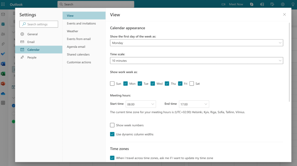 outlook calendar desktop screenshot