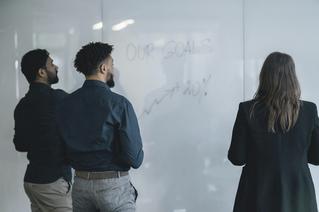 a woman managing a team