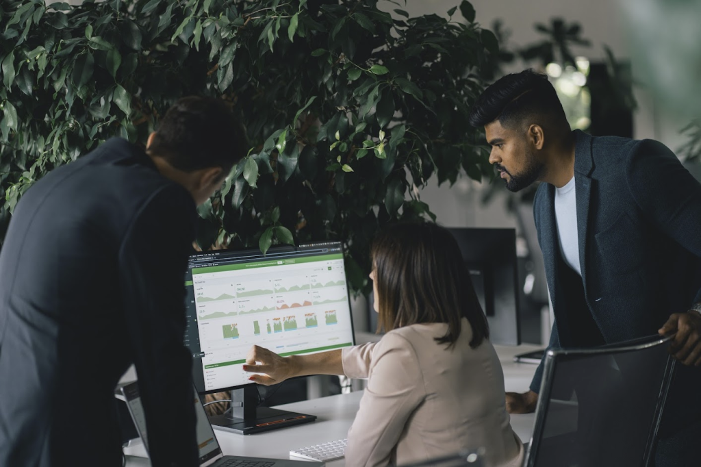 a woman showcasing her team management skills