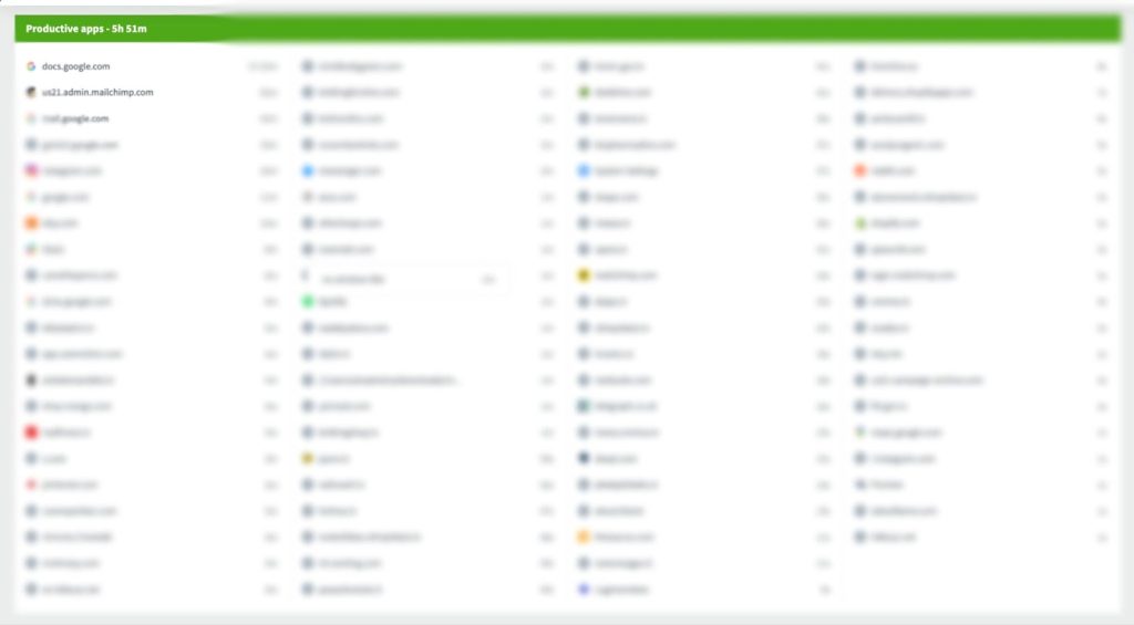 Productive apps view in desktime context switching