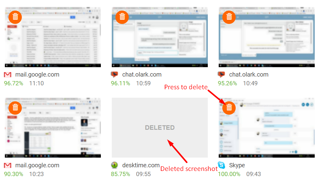 How to delete screenshots? | DeskTime