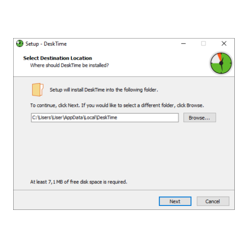 Launch DeskTimeSetup.exe and install it on your computer.