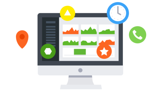 An illustration of the reports feature in the DeskTime computer time tracker