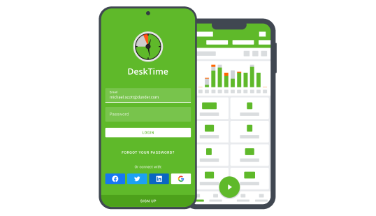 Aplicación móvil: una de las funciones que ofrece DeskTime, la herramienta gratuita de seguimiento del tiempo