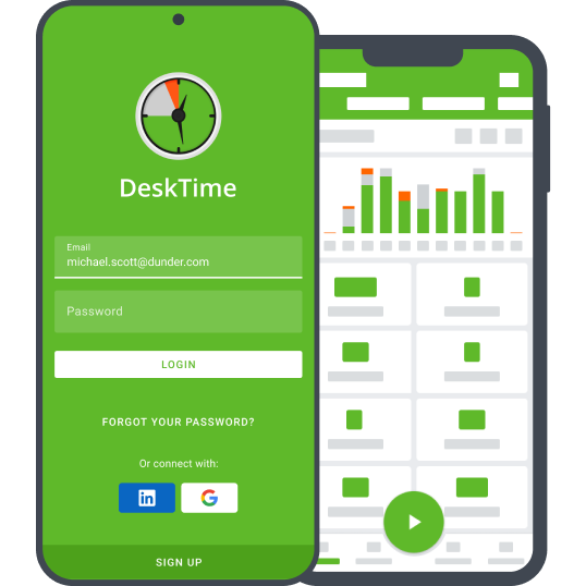 Mobile time tracking for all iOS and Android mobile devices