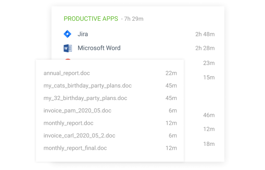 URL and app tracking – one of the features of DeskTime's time tracker app