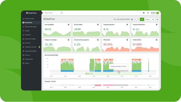 Capturas de pantalla de DeskTime