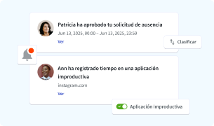 Notificaciones de DeskTime